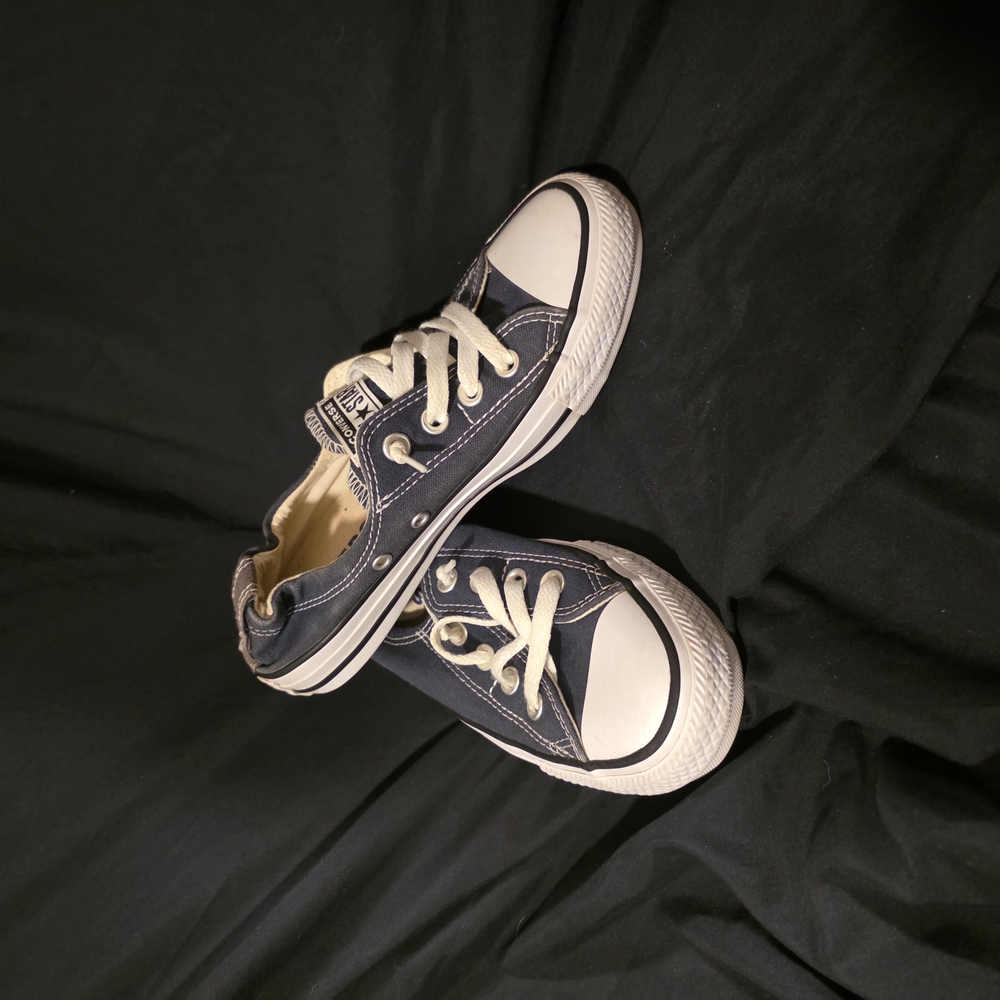 Converse Blue and White Canvas Sneakers Low-Top
